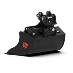 Side profile of 1500mm hydraulic Scandinavian tilt bucket