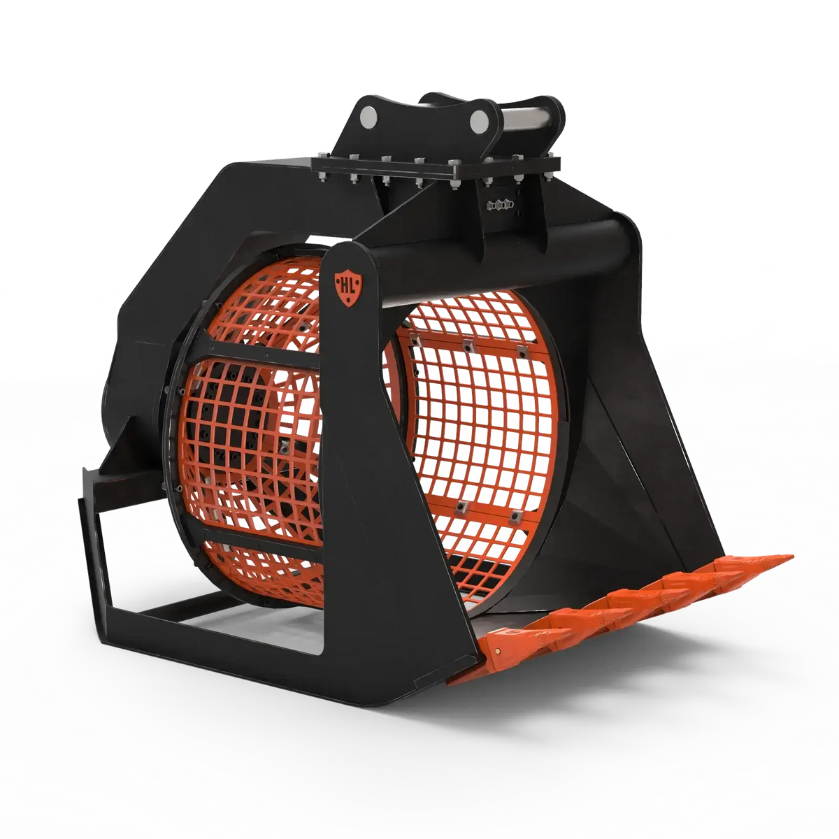 Hydraulic screening bucket