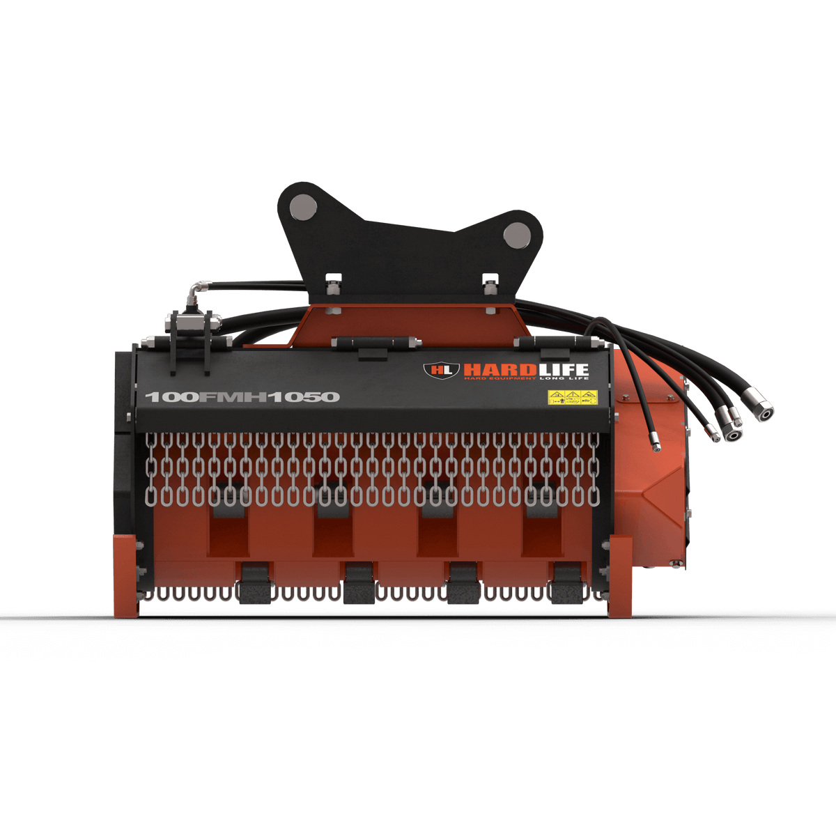 Excavator forestry mulcher head from the side