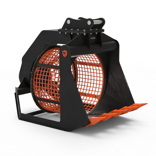 Hydraulic screening bucket