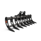 Excavator root rake