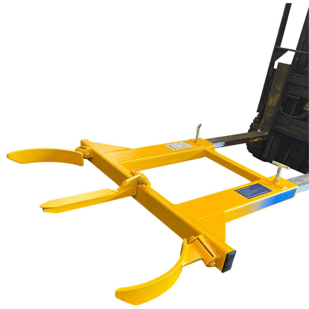 Dual forklift drum handler for one or two drums