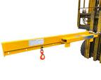 Fork mounted low profile crane jib for machinery lifting