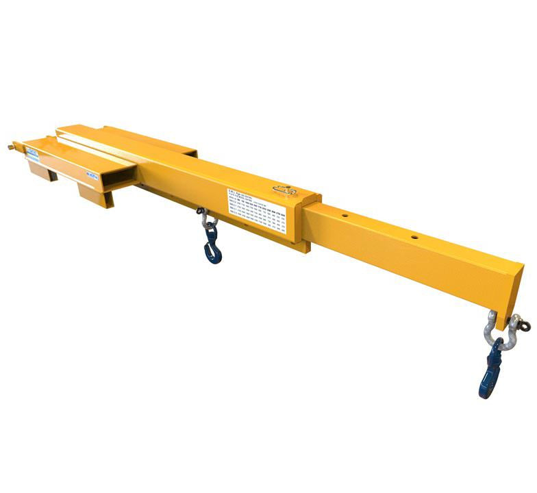 Low profile extender forklift jib with 2000mm to 3000mm reach