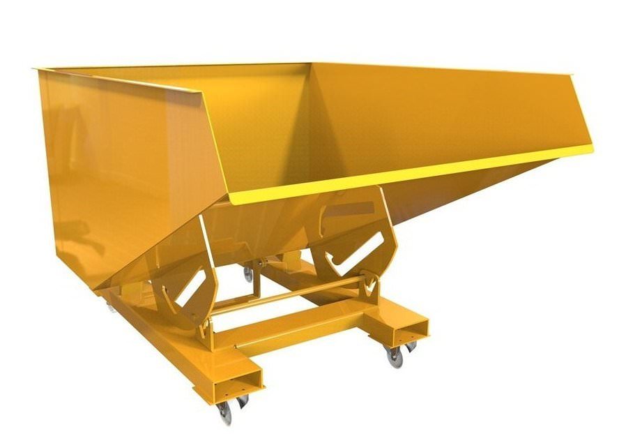 Auto release forklift tipping skip for safe height tipping