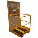 Single person forklift safety cage with front entry gate