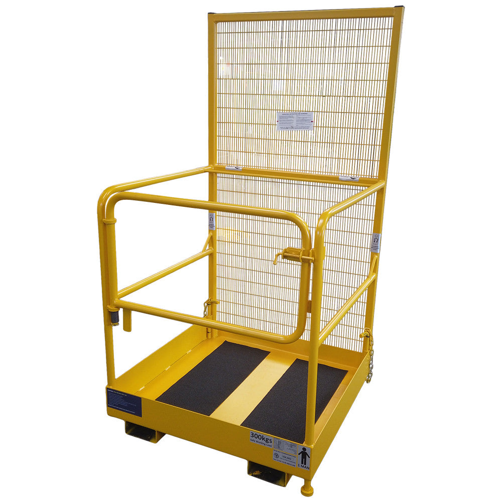 Forklift single person man cage safety platform