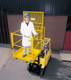 Fork mounted safety cage for raised access tasks