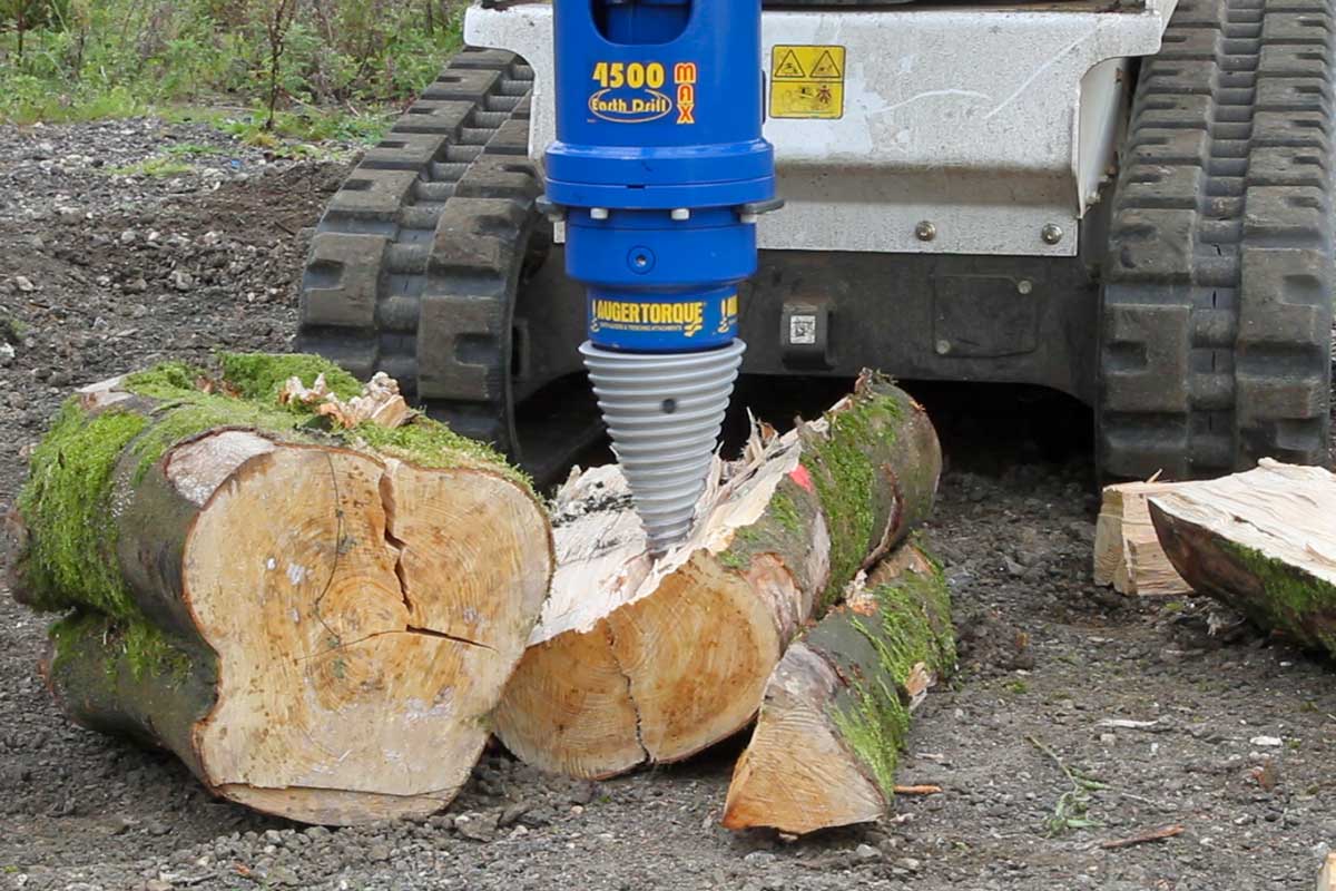 Auger Torque cone log splitter for earth drills