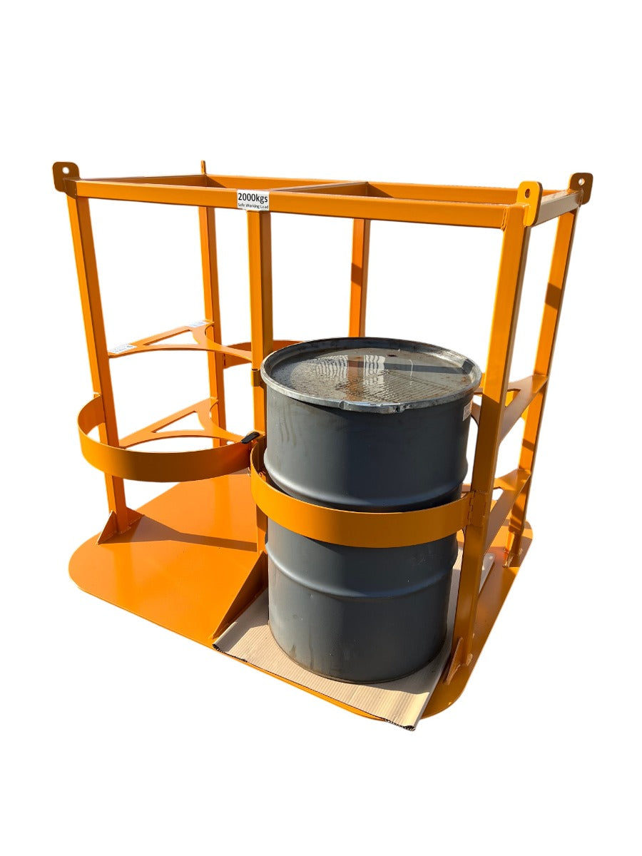 Crane slung drum lifting platform for four drums