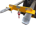 Adjustable forklift hook on a forklift fork