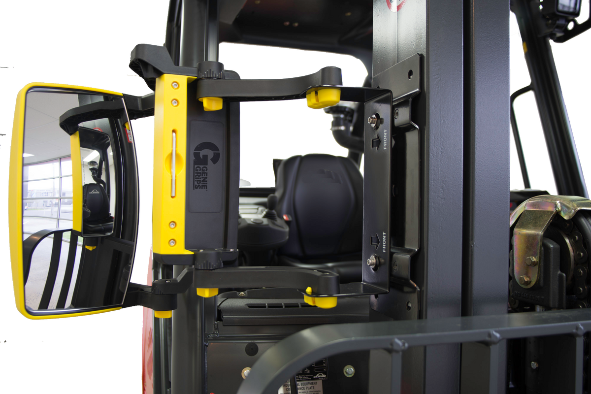 GenieGrip forklift loading mirrors on a mast