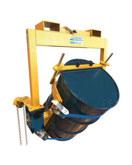 Universal drum rotator for forklift or crane