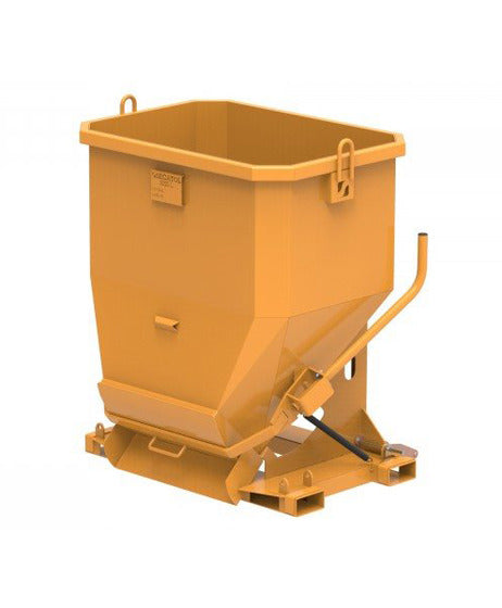 Side discharge concrete skip for forklift or crane