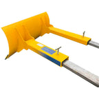Fixed blade forklift snow plough with angled rolled steel blade