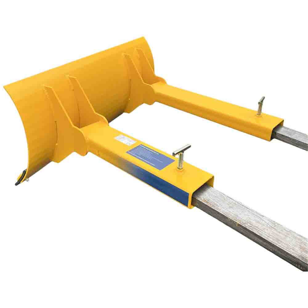 Fixed blade forklift snow plough with angled rolled steel blade
