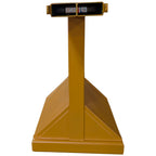 Forklift skip compactor end view, showing the twin fork pockets