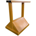 Forklift skip compactor with twin posts and angled compaction plate