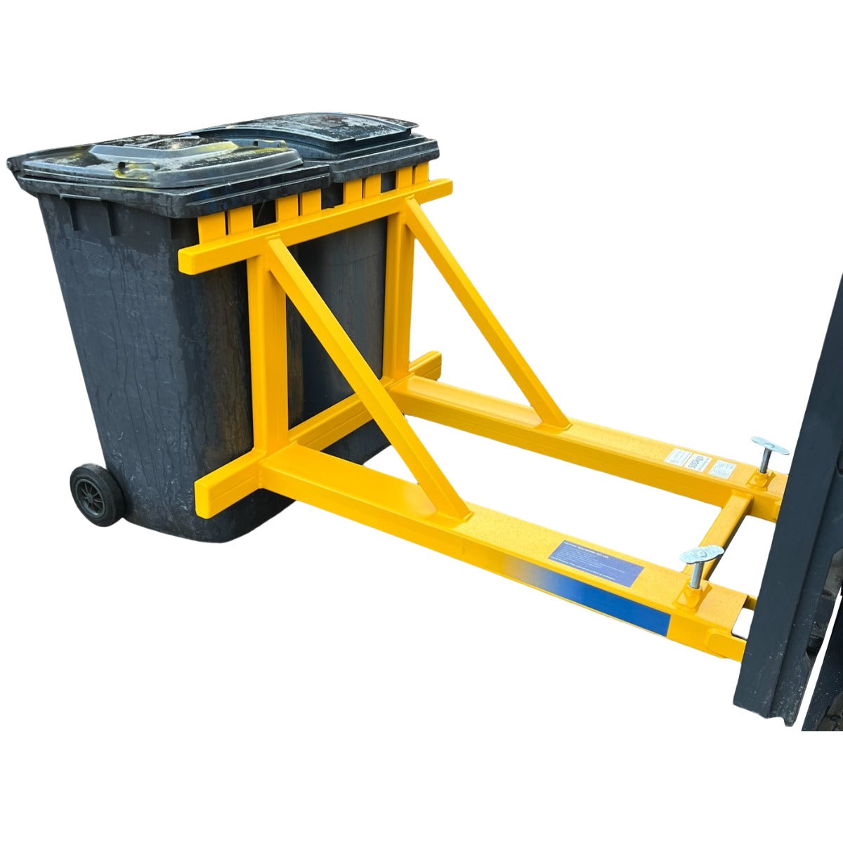 Forklift wheelie bin lifter for 240 litre wheelie bins