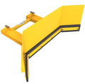 Forklift yard scraper with a rubber blade and castors