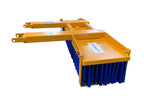 Side view of heavy duty forklift sweeper with 11 rows of bristles
