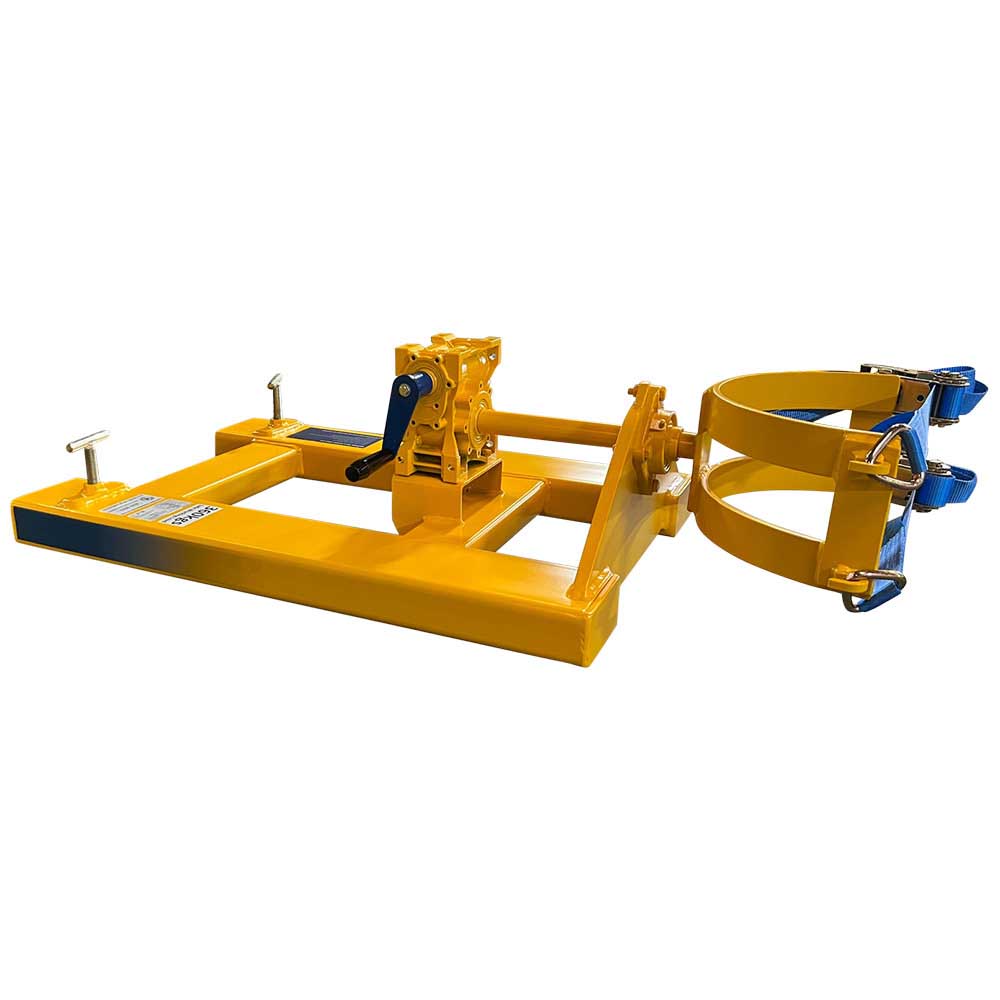 Sideways drum tipper for forklifts