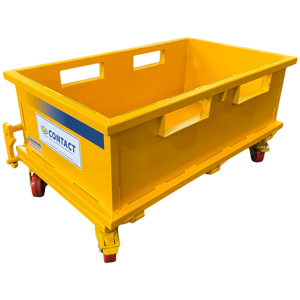 Mini dumping box for swarf on castors