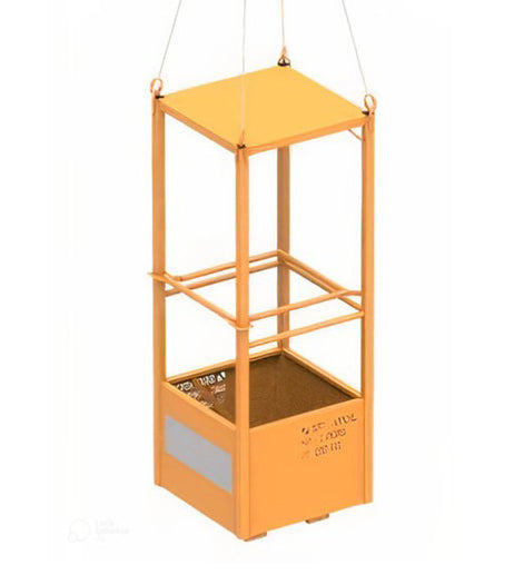 One person crane slung safety cage