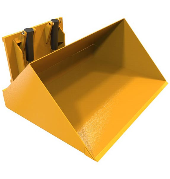 Carriage mounted hydraulic forklift bucket