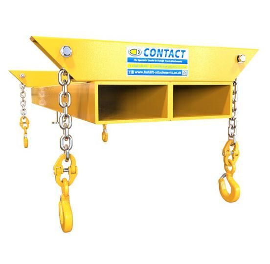 Low profile battery changing beam with short chains
