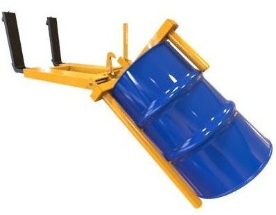 Forklift drum positioner with 3 tines