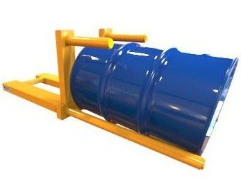 Forklift drum positioner with 4 tines