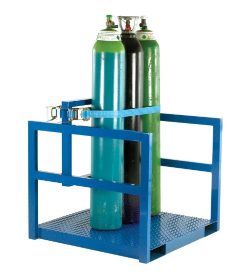 Gas cylinder storage and transport pallet