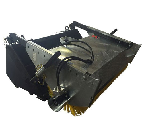 Hydraulic telehandler bucket brush