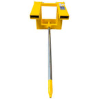 Underslung forklift carpet boom from above with nose cone on the pole