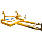 Wheelie bin rotator fitted on forklift forks