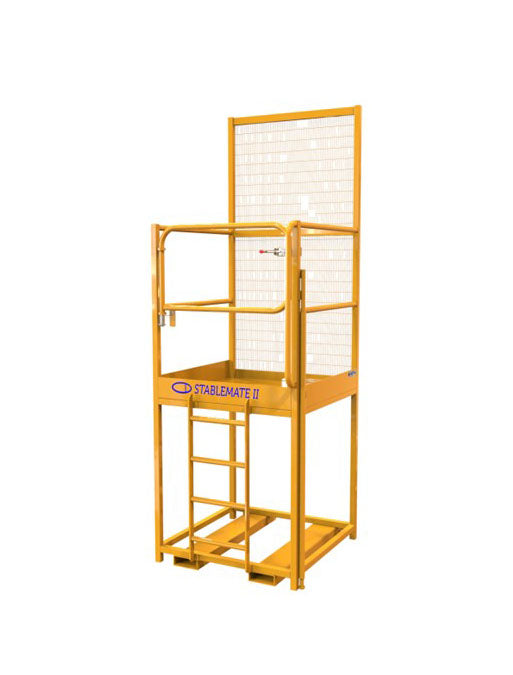 Raised one person forklift platform